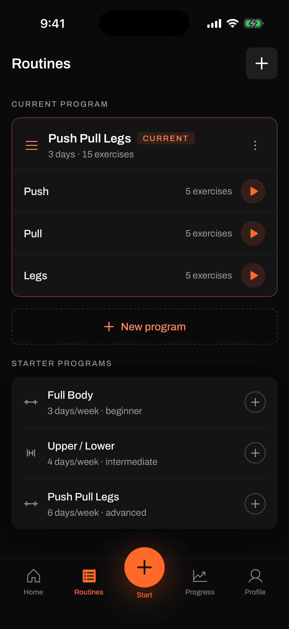 Current Push Pull Legs program and starter programs